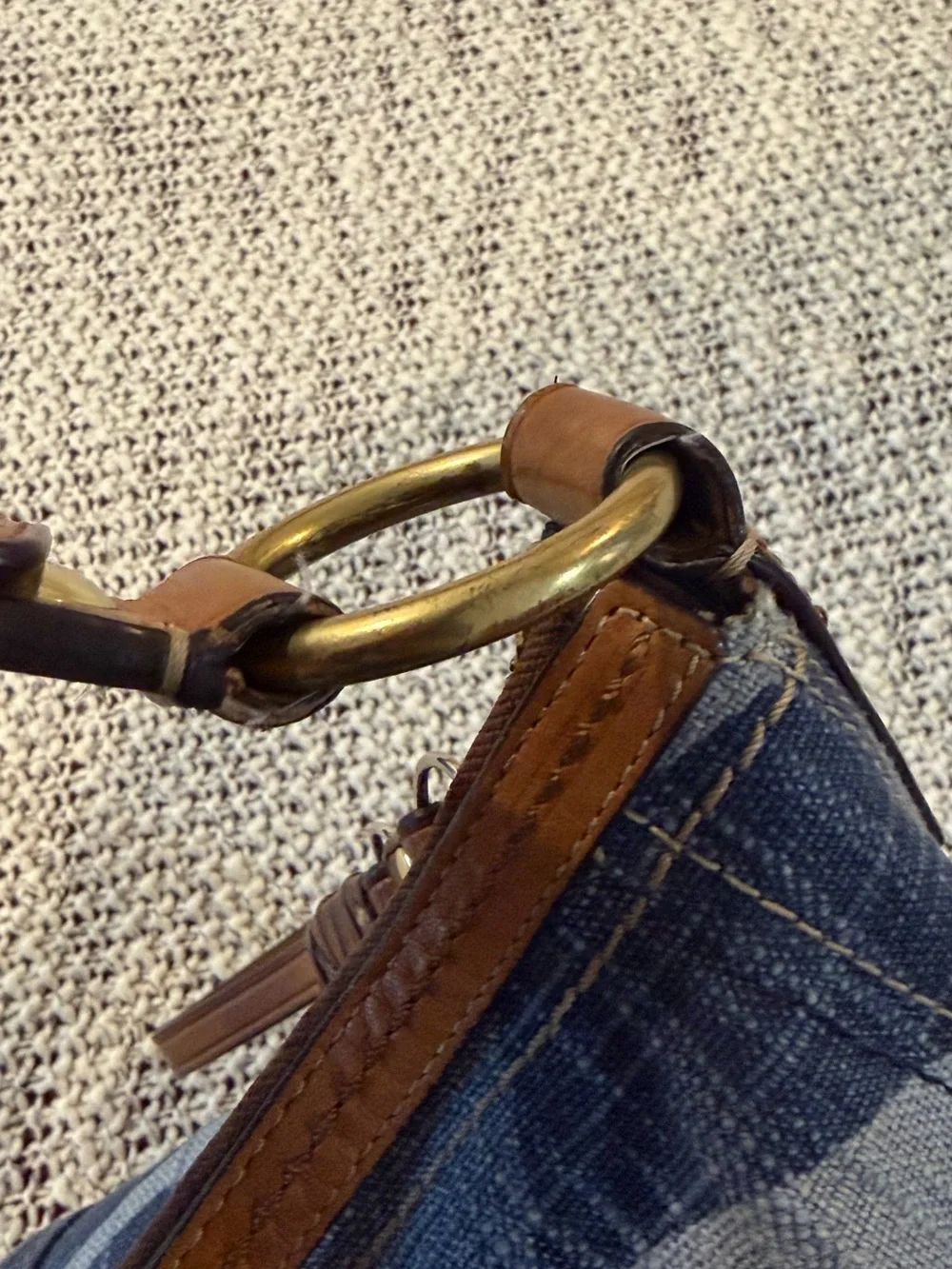 Coach Denim Signature Hobo Shoulder Bag in Blue Denim